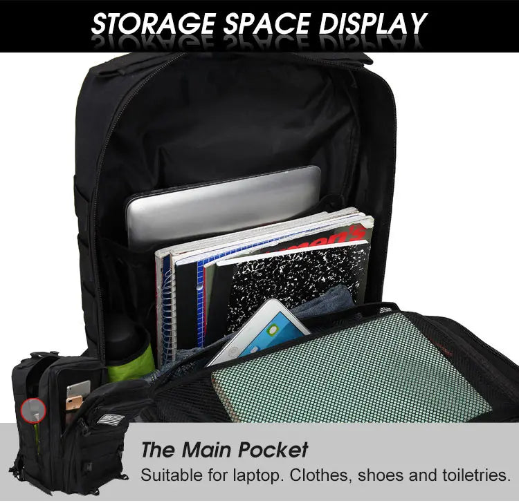 Tactical Backpack Men's Travel Waterproof