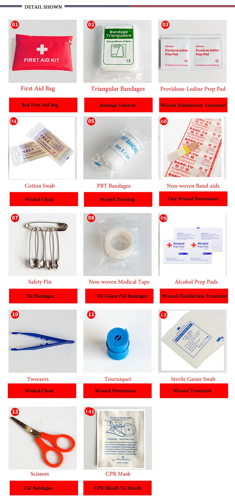 50pcs Set Portable First Aid Kit