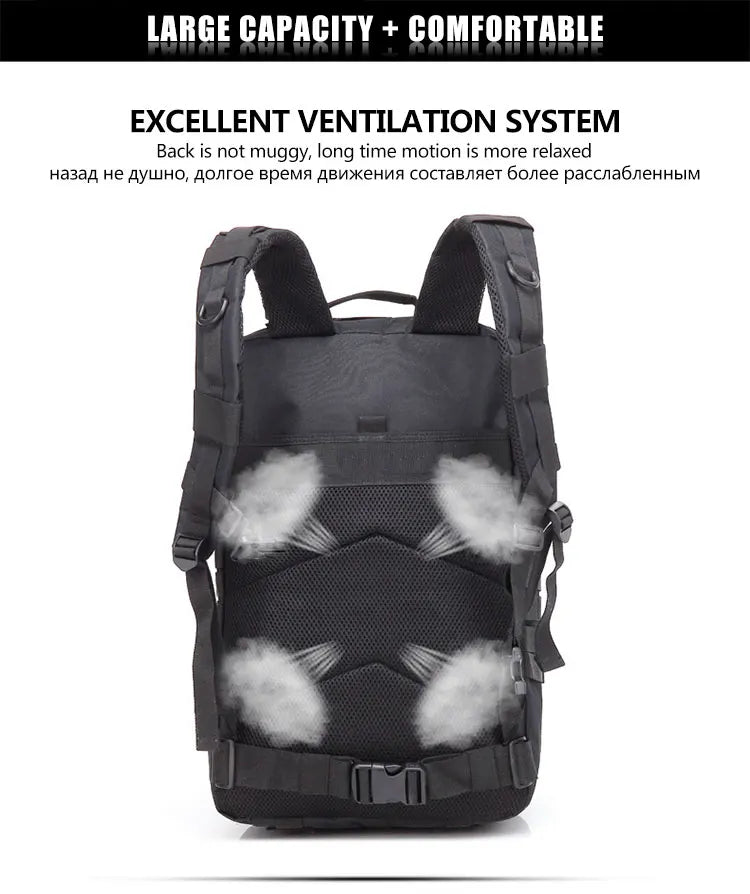 Tactical Backpack Men's Travel Waterproof