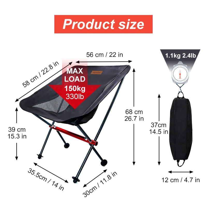 PACOONE Folding camping chair