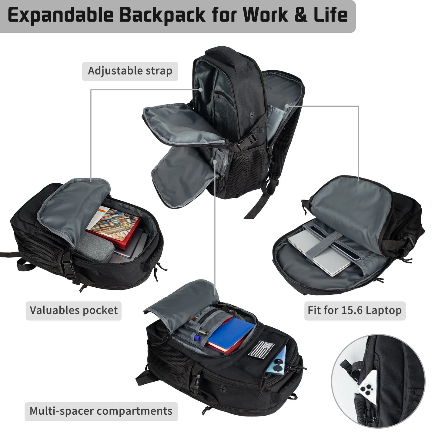Tactical Backpack Men's Travel Waterproof