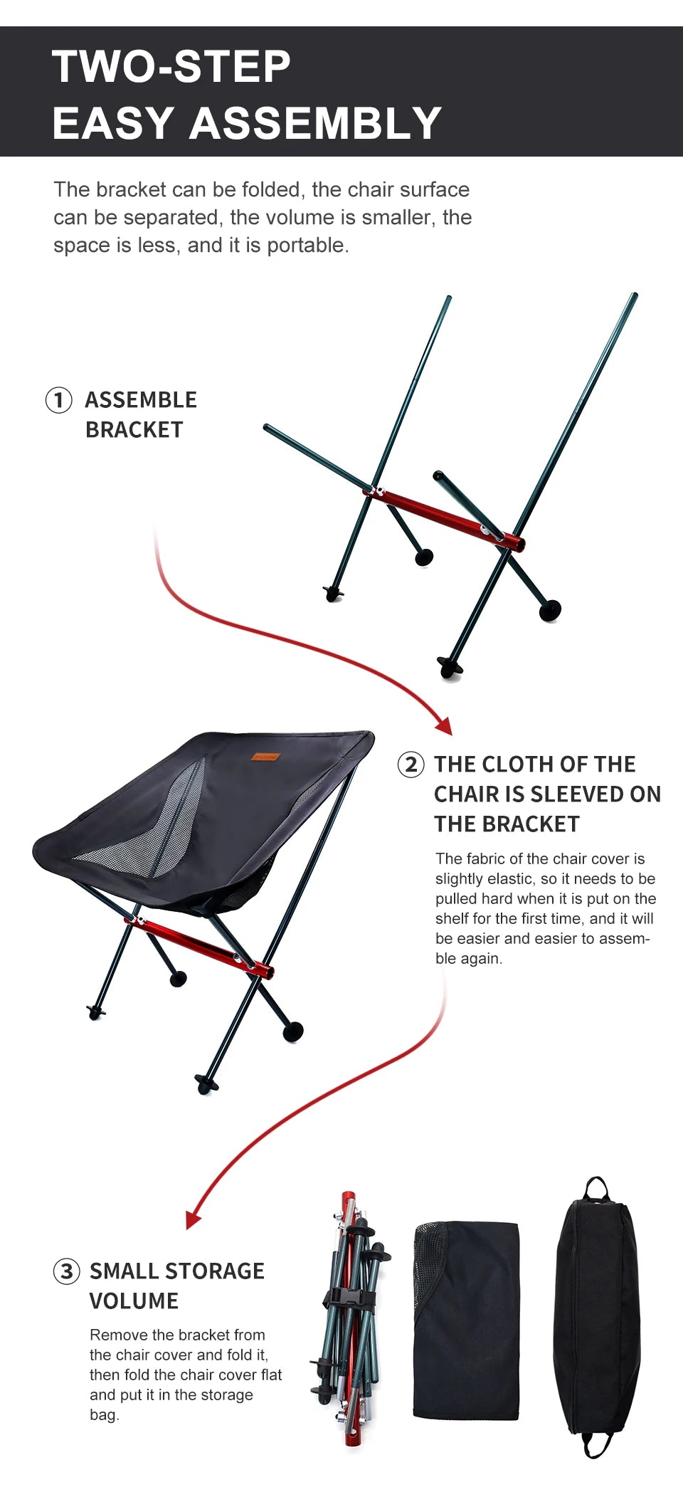 PACOONE Folding camping chair