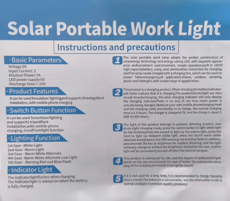 Camping Lantern Solar Rechargeable