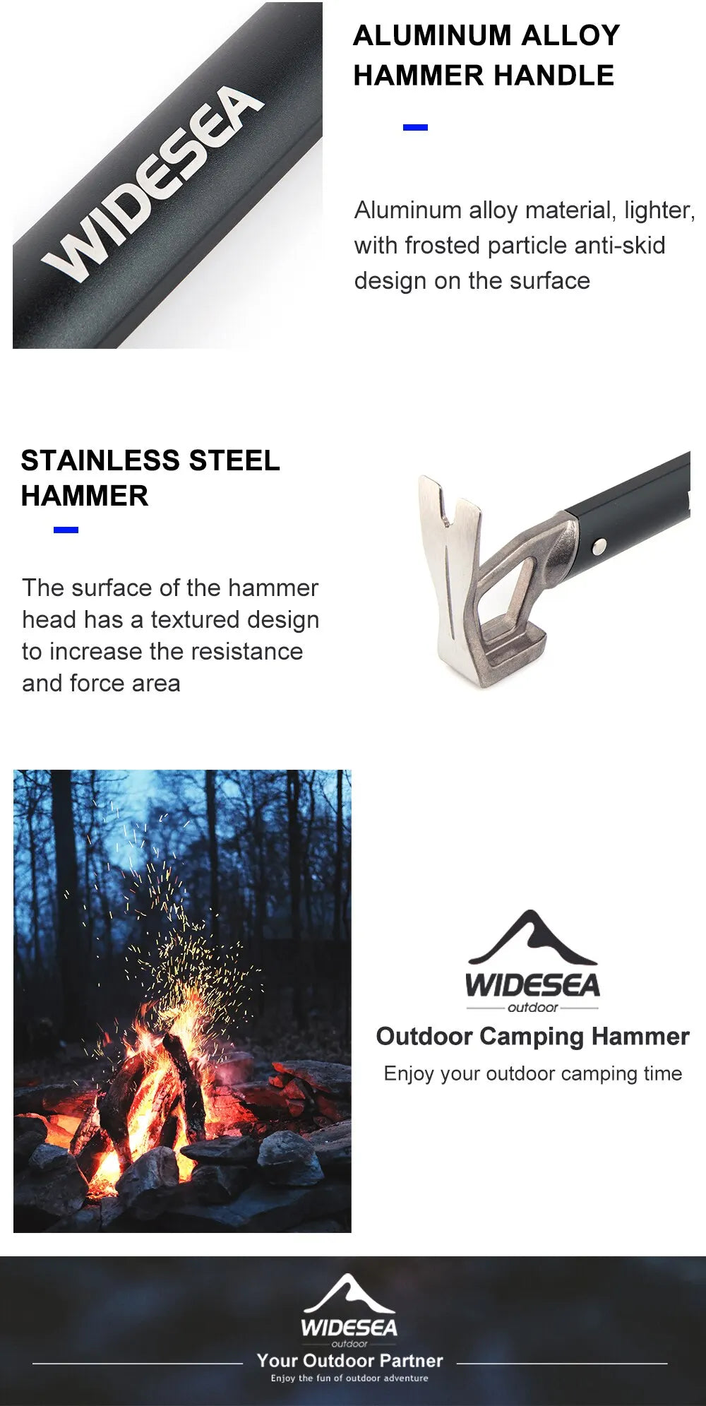 camping hammer tent peg