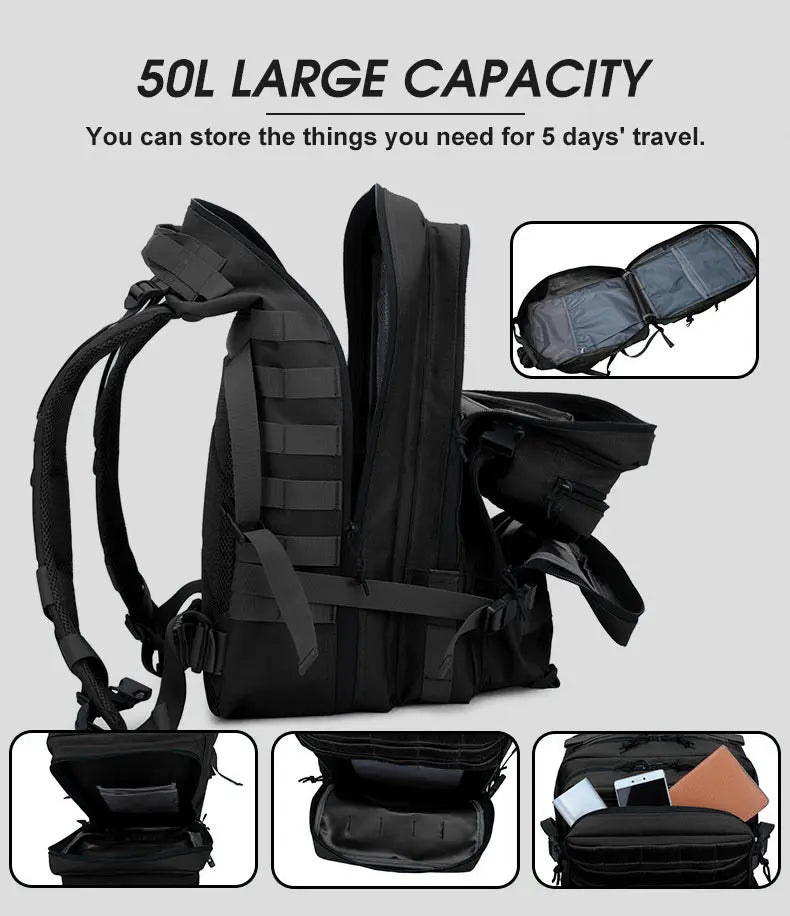 Tactical Backpack Men's Travel Waterproof