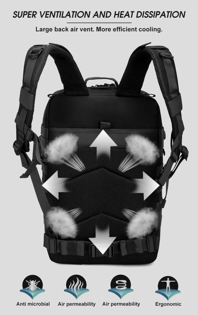 Tactical Backpack Men's Travel Waterproof