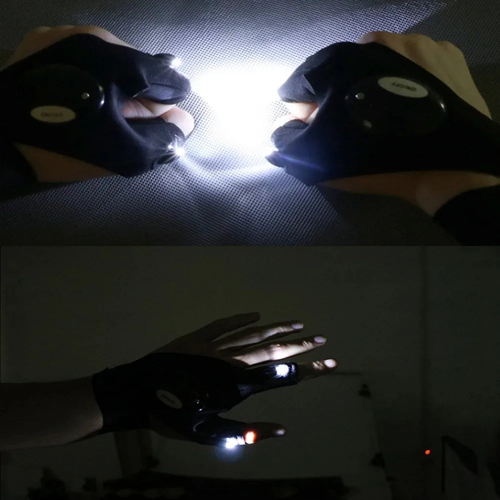 Flashlight Running &Waterproof Gloves