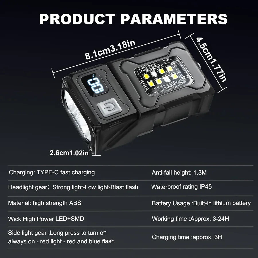 Ultra Bright Magnetic Mini Flashlight – USB-C (Emergency light)