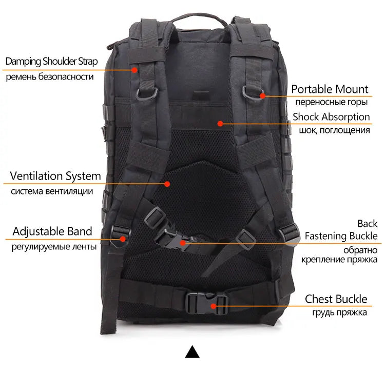 Tactical Backpack Men's Travel Waterproof