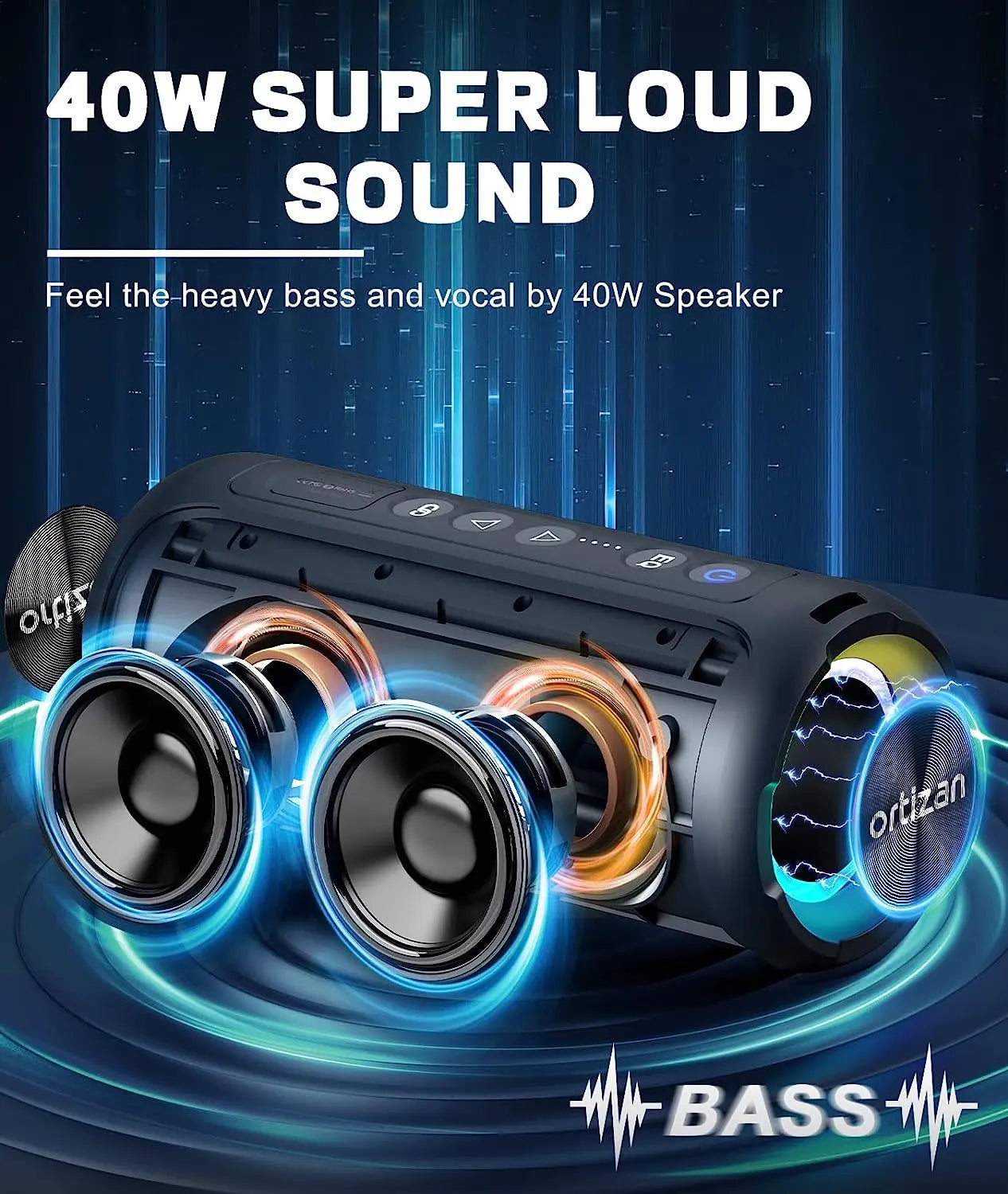 Ortizan X8 Pro Bluetooth Speaker Waterproof