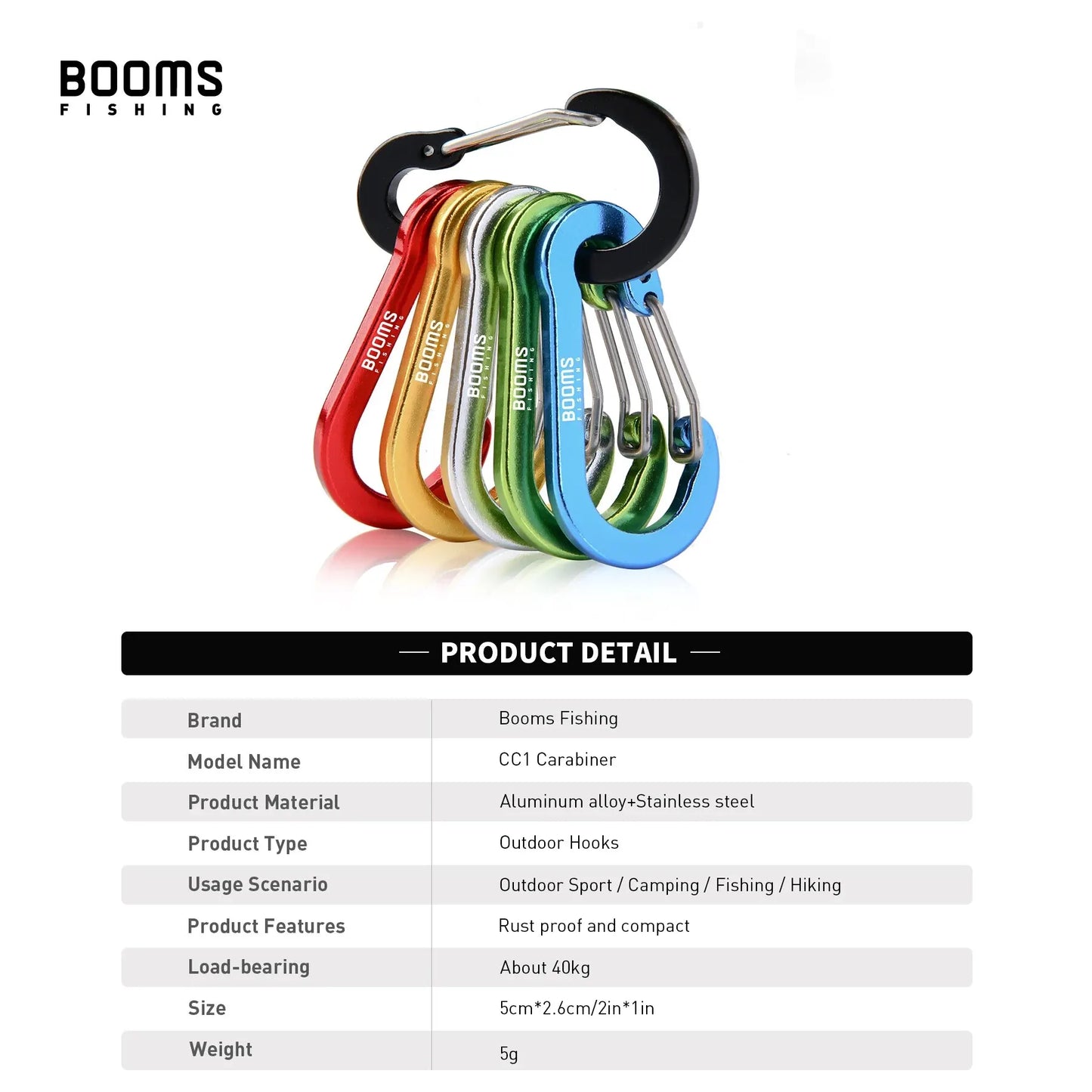 Aluminum Carabiner Clips - 6pcs