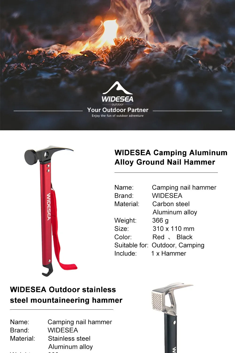 camping hammer tent peg