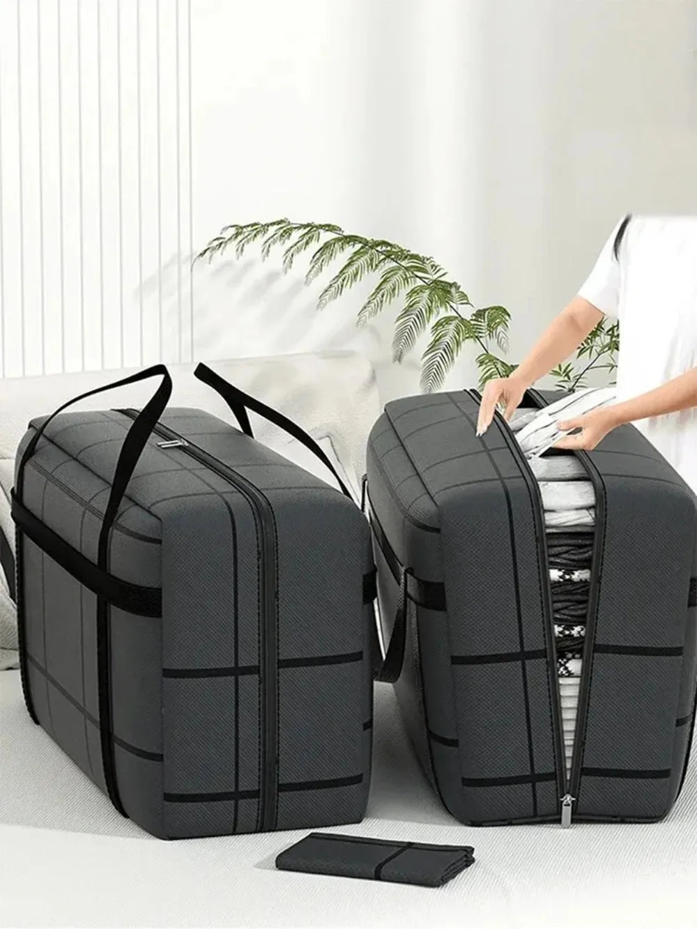 Large Capacity Storage Bag with Zipper