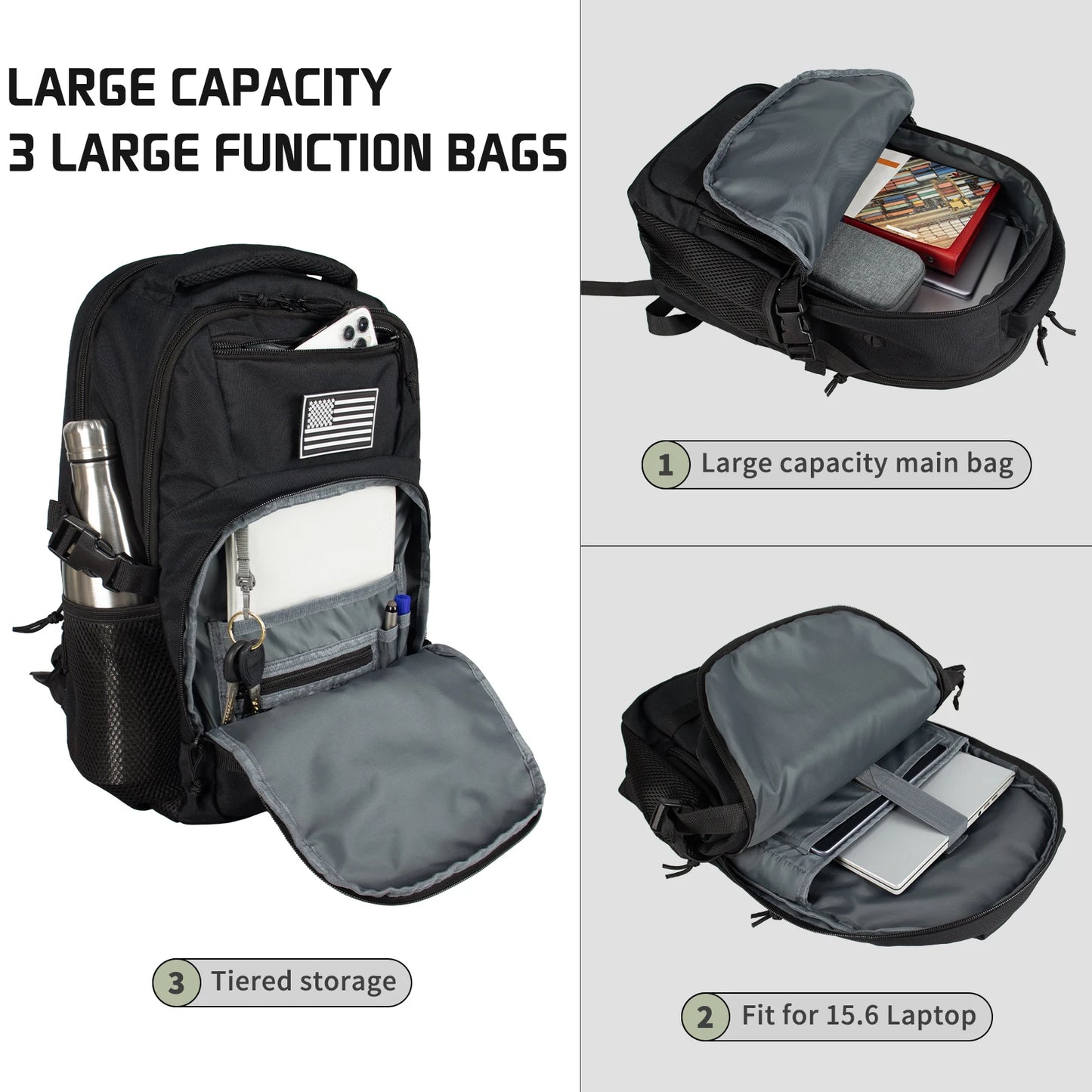 Tactical Backpack Men's Travel Waterproof