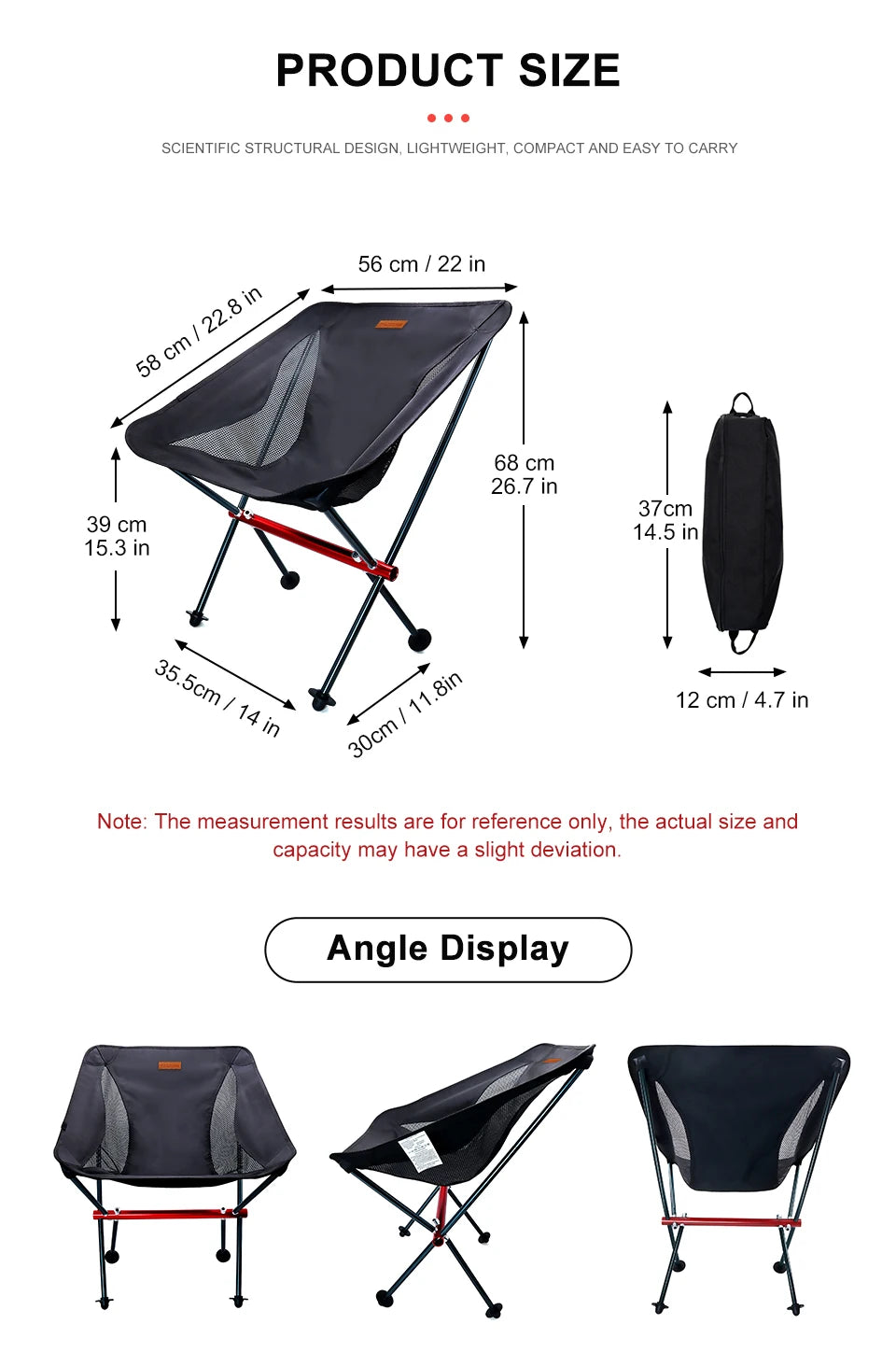 PACOONE Folding camping chair